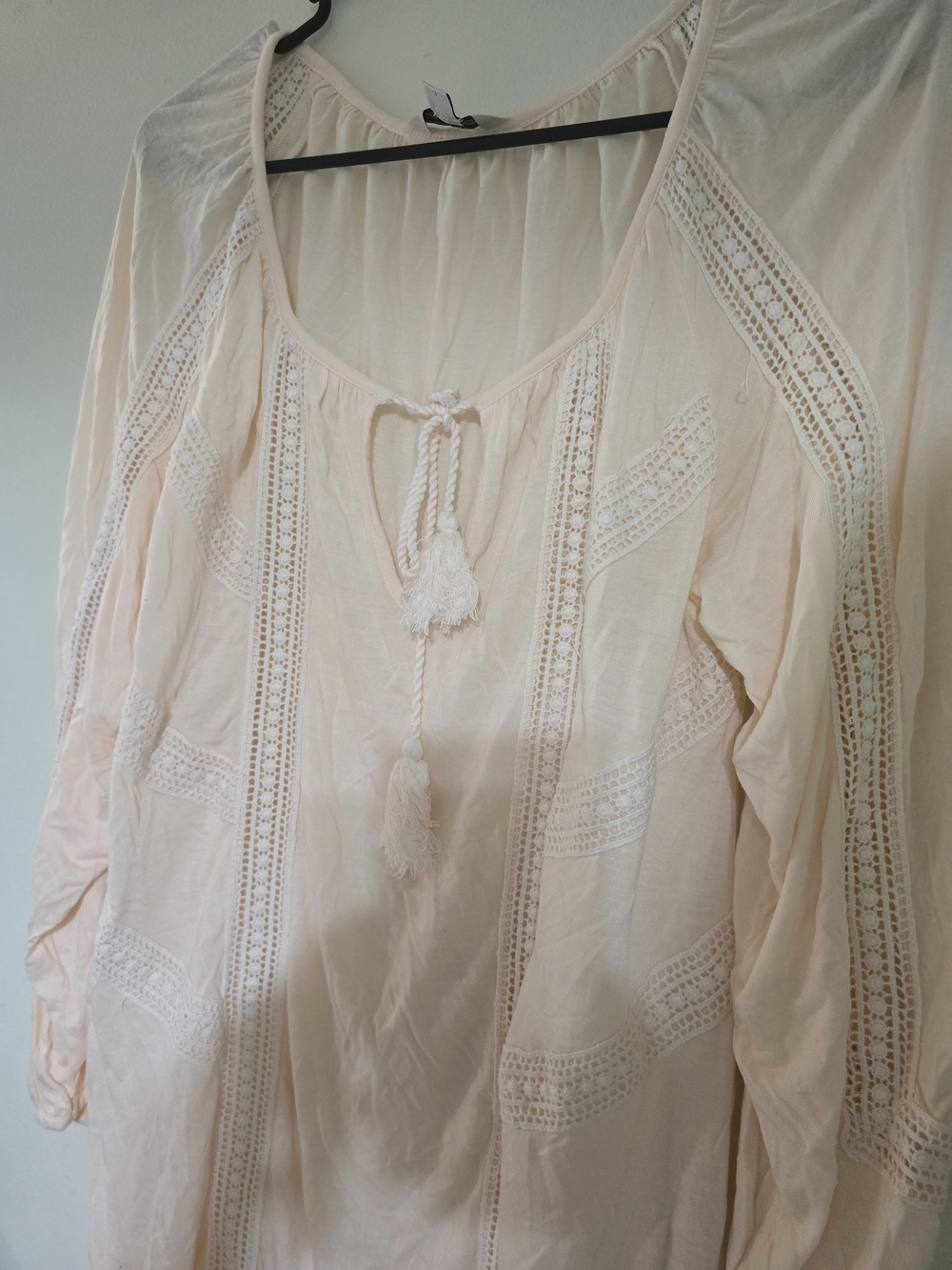 Lucky Brand Cream Tassel Peasant Tunic - Picture 2 of 6